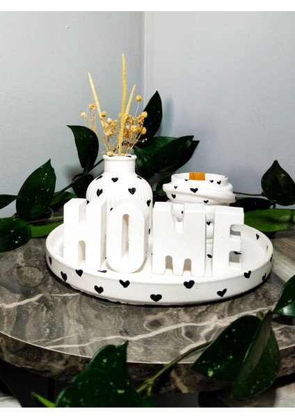 El Yapımı Home Temalı Seramik Dekor Seti – Kalpli Tasarım modelleri