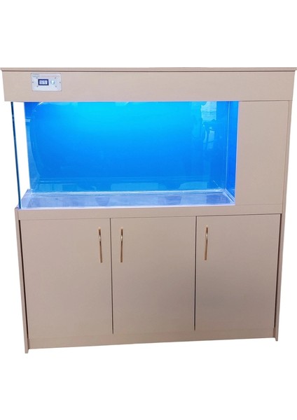 135 cm Yandan Sumplı Cappuccino Mdf Mobilyalı Akvaryum Kumandalı LED Aydınlatmalı modelleri