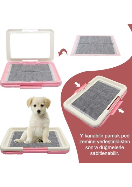 Taşınabilir Köpek Eğitim Tuvaleti - Kapalı Köpekler Için Lazımlık, Kedi Kumu Kutusu ve Ped Tutucu indirimleri