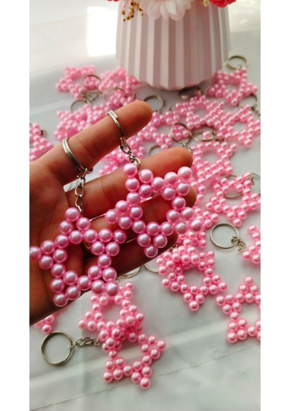 15 Adet Uzun Zincirli Inci Yıldız Anahtarlık-Yeni Doğan-Mevlid-Sünnet Hediyesi-Doğum Günü fiyatları