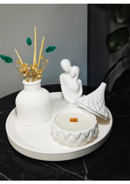 Dekoratif Aşk Temalı Taş Tozu Set - 4 Parça