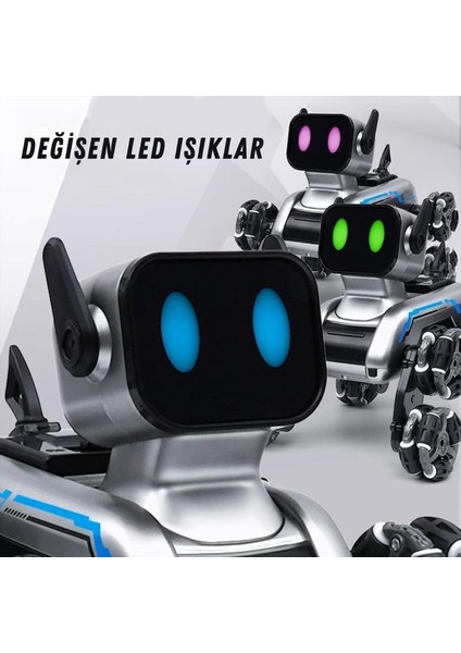 Oyuncak 2.4 Ghz Uzaktan ve Bilekten Kumandalı Şarjlı 8 Teker Akrobat Robot Köoek Müzikli ve LED Işık fiyatları