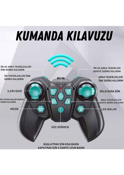 Oyuncak 2.4 Ghz Uzaktan ve Bilekten Kumandalı Şarjlı 8 Teker Akrobat Robot Köoek Müzikli ve LED Işık modelleri