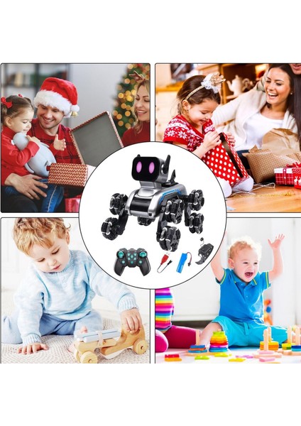Oyuncak 2.4 Ghz Uzaktan ve Bilekten Kumandalı Şarjlı 8 Teker Akrobat Robot Köoek Müzikli ve LED Işık indirimleri