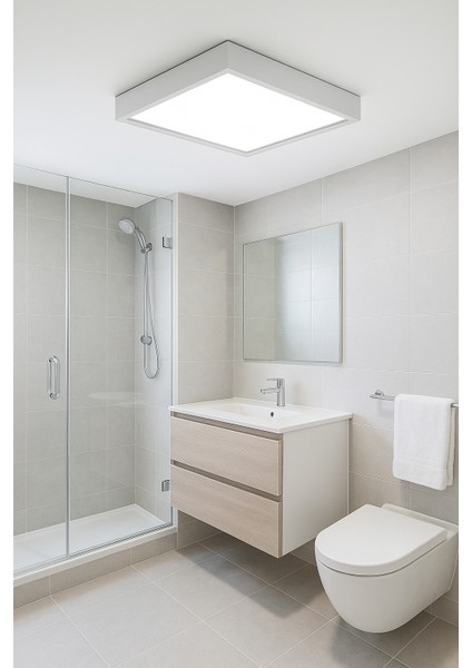 Açık Gri Çerçeveli LED Aydınlatma Enerji Tasarruflu LED Avize 3000K Gün Işığı 30*30 cm modelleri