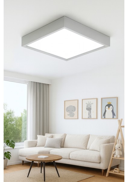 Açık Gri Çerçeveli LED Aydınlatma Enerji Tasarruflu LED Avize 3000K Gün Işığı 30*30 cm fırsatları