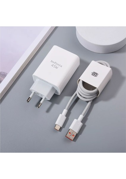 Orijinal 45 Watt Infinix Şarj Aleti Type C Girişli Tüm Cihazlarla 45 Watt