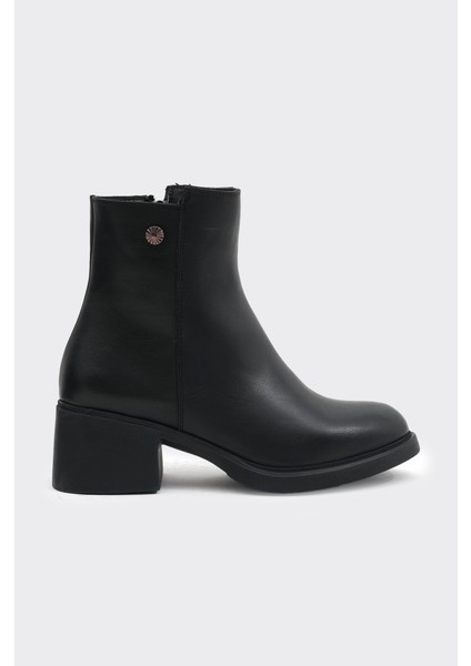 Günlük Hakiki Deri Fermuarlı Kadın Bot