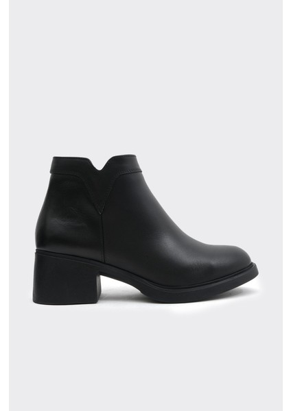 Hakiki Deri Fermuarlı Kadın Bot