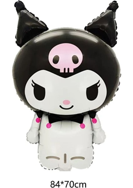 Kuromi 1-9 Yaş Doğum Günü Balon Seti Siyah Rakam Pembe Metalik Mor Siyah Helyum Uyumlu Uçan Balon modelleri