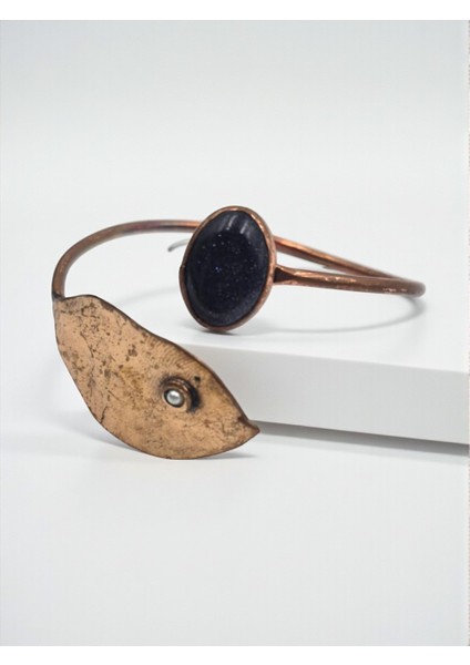 Lacivert Yıldız Doğal Taşlı Defne Yaprağı Figürlü Saf Bakır Model Otantik Bilezik fiyatları