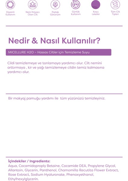 Dermobliss Micellure H2O Sensıtıve Skin Micellar Cleanser 500 ml indirimleri