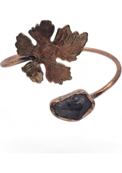 Ametist Doğal Taşlı Asma Yaprağı Figürlü Saf Bakır Model Otantik Bilezik fırsatları