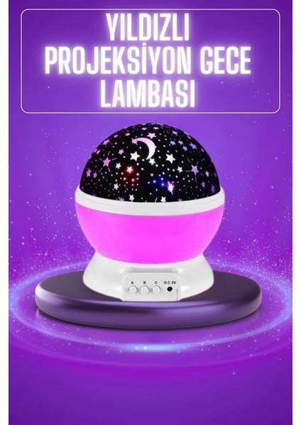 Yıldız Görünümlü Gece Lambası Renkli Masa Lambası Gökyüzü Projeksiyon fiyatları