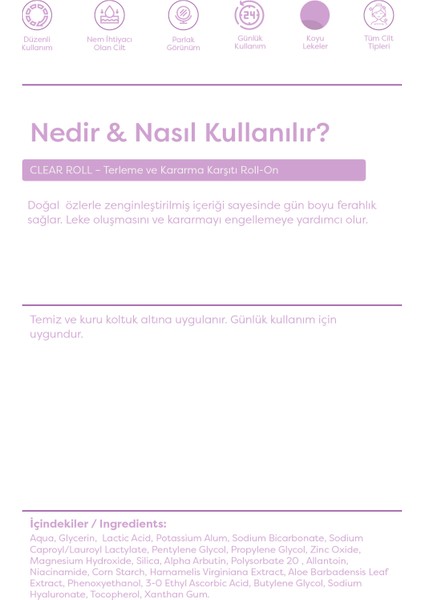 Dermobliss Alumınum Free Clearroll Roll-On 50 ml modelleri