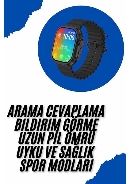 Akıllı Saat Sağlık Takibi Kalp Atışı Adımsayar Ultra Yeni Nesil Nefes Egzersizi