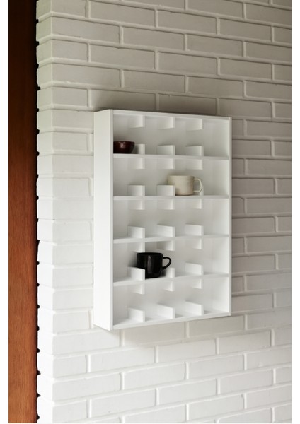 Modern Beyaz Kahve Kupa Fincan Raf Düzenleyici