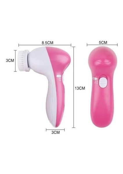 Pilli Yüz Cilt Temizleme Cihazı Siyah Nokta Peeling Fırça Seti Vücut Yüz Bakımı Masaj Aleti ( Lisinya )