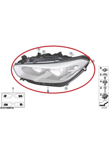Bmw 1 Serisi F20 Lci Sağ Far Camı 2015 - 2019 Arası 63117414142 fiyatları