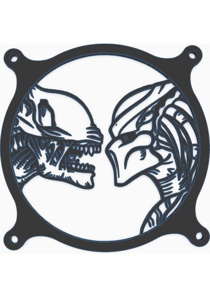 AYZPLUS3D 120MM Pc Kasa Fanı Koruyucu Alien Vs Predator