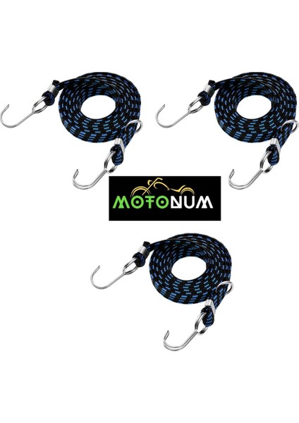 Kancalı Bagaj Lastiği Kalın 1 Metre Mavi 3 Adet M0140