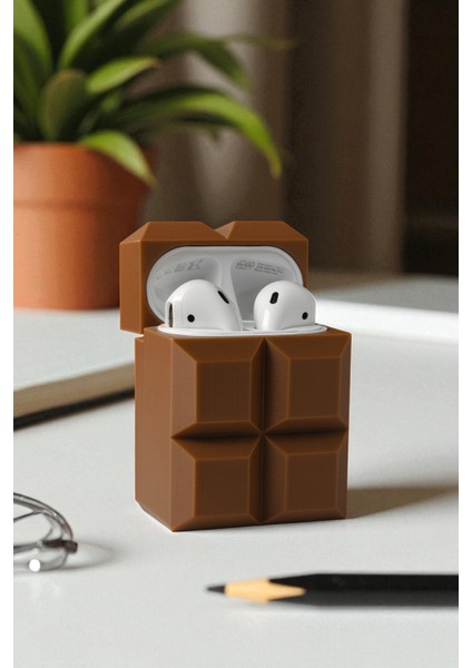 Airpods 2 Uyumlu Sert Plastik Çikolata Tasarımlı Kılıf – Şık ve Koruyucu Kapak
