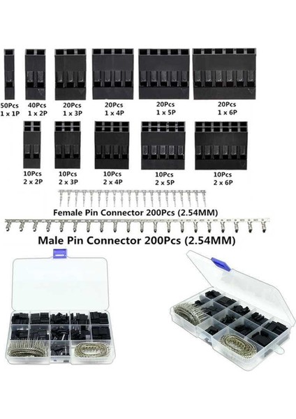 620 Adet 2.54MM Dupont Konnektör Kiti modelleri