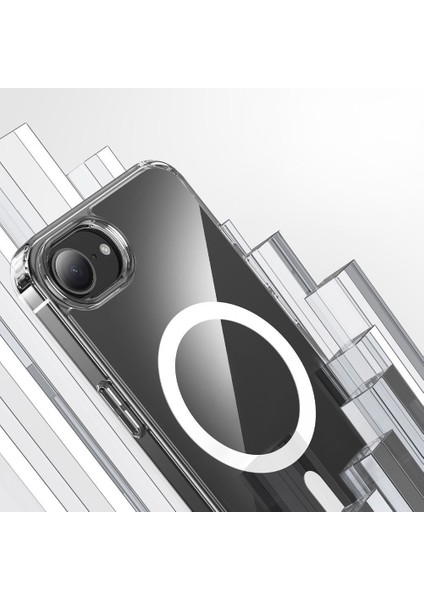 iPhone 16E Kılıf M-safe Şarj Özellikli Şeffaf Sert PC Zore Embos Kapak + Hayalet Ekran Koruyucu fiyatları