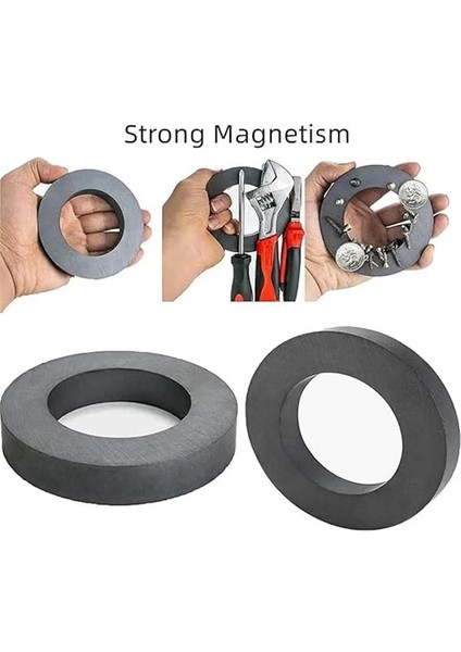 Ferrit - Halka Seramik Siyah Kömür Mıknatıs Ø70X32X10 mm (1 Adet) fiyatları