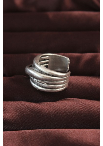 Gümüş Renk Kaburga Model Ayarlamalı Erkek Yüzük - Lisinya fiyatları