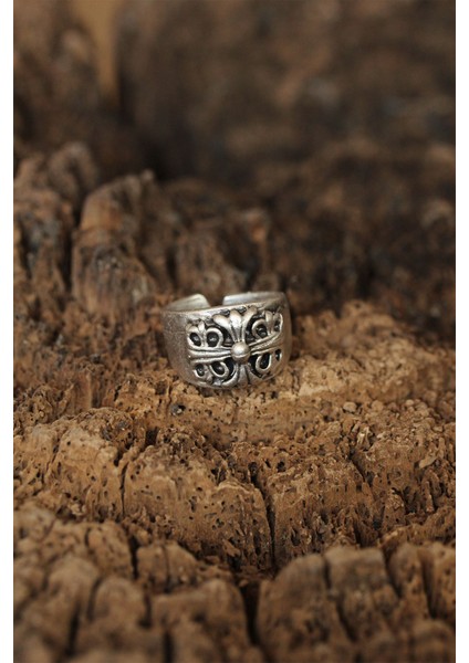 Motifli Ayarlanabilir Erkek Yüzük - Lisinya