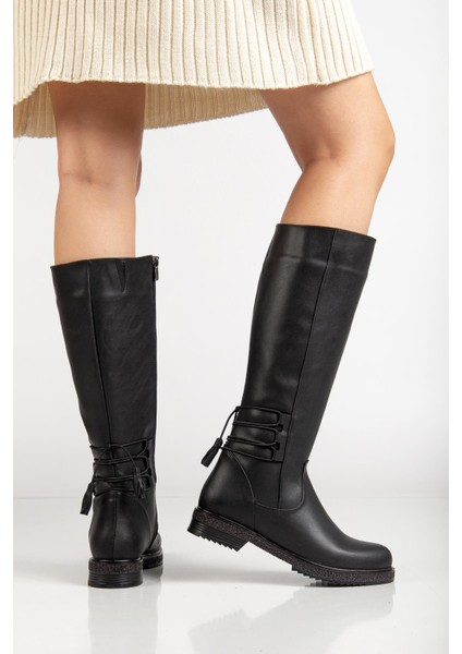 Suins Pline Model Siyah Kadın Fermuarlı Çizme fiyatları