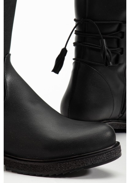 Suins Pline Model Siyah Kadın Fermuarlı Çizme fırsatları