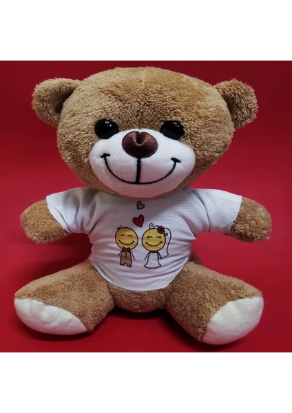 Gelin Damat Tasarım Tişörtlü Sevimli Ayıcık - Lisinya