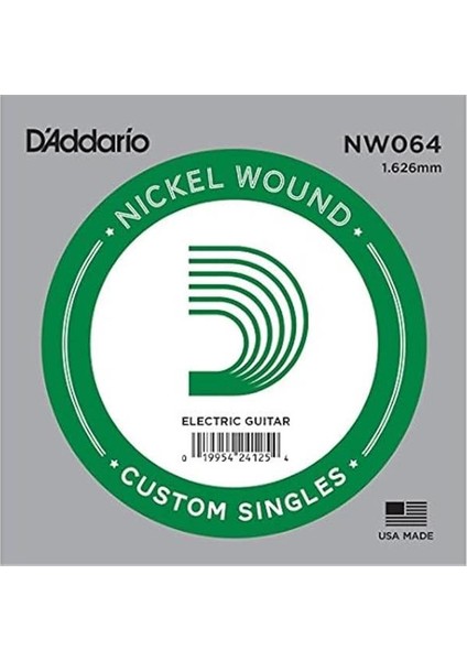 D'addario NW064 Elektro ve Akustik Tek Tel, (Kalın Mi) modelleri