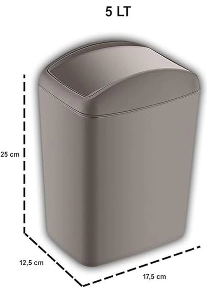 Soft Çöp Kutusu Döner Kapak 5 Lt Bej