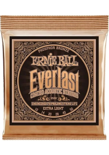 Everlast Ekstra Hafif Kaplamalı Fosfor Bronz Akustik Gitar Telleri, Ölçü 10-50 fiyatları