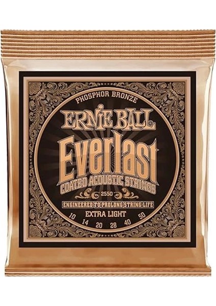 Everlast Ekstra Hafif Kaplamalı Fosfor Bronz Akustik Gitar Telleri, Ölçü 10-50 indirimleri