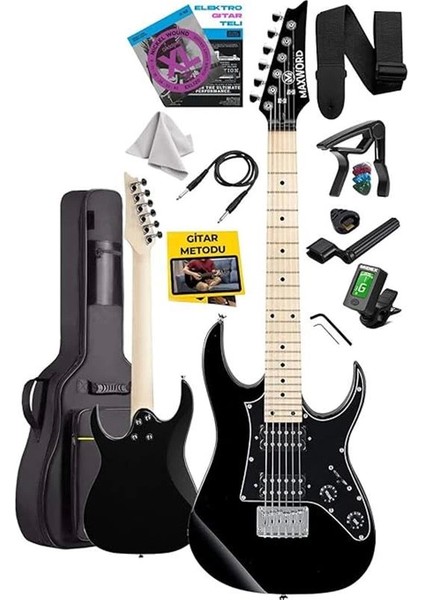 DE-150BK Maple Klavye Hh Manyetik Yüksek Kaliteli Elektro Gitar Seti fiyatları
