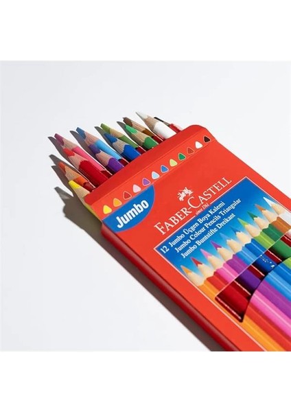 Faber-Castell Jumbo Boya Kalemi, 12 Renk, Kalın Gövde ve Uç, Kırılmaya Dirençli Özel Yapıştırma modelleri