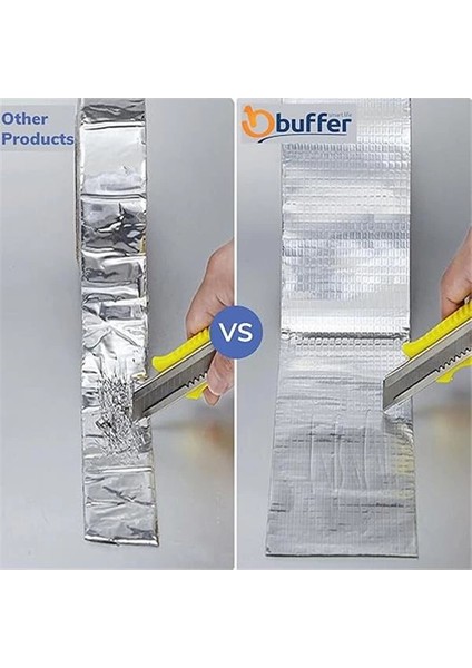 5 Metre x 10 cm Alüminyum Su Geçirmez Bant,sızdırmazlık Bandı, Güçlendirilmiş Çamur Bant, Havuz