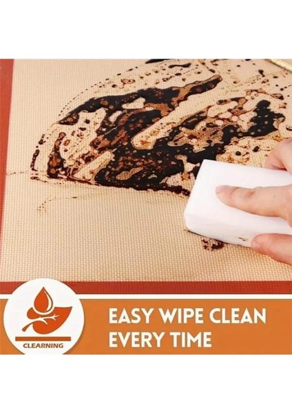 2 Adet Kendiliğinden Yağlı Pişirme Matı Yanmaz Yapışmaz Yıkanabilir Fırın Matı 40X30