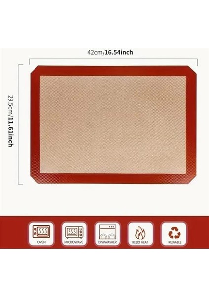2 Adet Kendiliğinden Yağlı Pişirme Matı Yanmaz Yapışmaz Yıkanabilir Fırın Matı 40X30