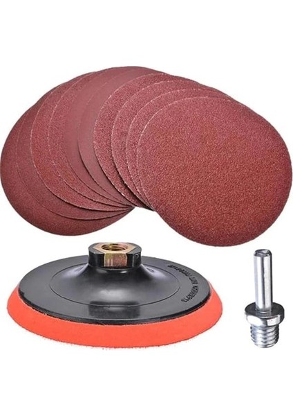 12 Parça Cırt Zımpara Seti Matkap ile Uyumlu Zımpara Takma Aparatı Dahil Avuç Içi Taşlama Kiti