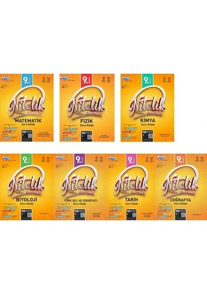 Nitelik 9.sınıf Tüm Dersler Soru Kitabı Seti Beceri Temelli Yeni 7 Kitap