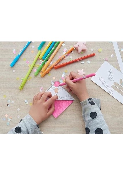 15 Funtastıcs Çocuklar Için Ince Uçlu Keçeli Kalem 18'li Set - 1 mm Yuvarlak Uç modelleri