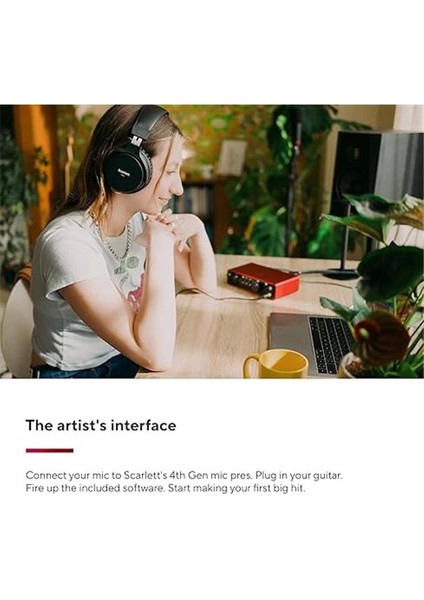 Scarlett 2i2 Gen 4 Ses Kartı: Kayıt, Şarkı Yazma, Yayın ve Podcasting Için USB Audio