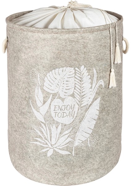 Torbalı Ve Kulplu Püskül Detaylı Düzenleyici Çok Amaçlı Organizer Keçe Sepet -03631