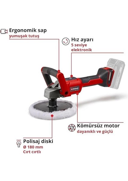 Akülü Polisaj / Zımpara Makinesi Ce-Cp 18/180 Li E-Solo Power X-Change (18V, Kömürsüz Motor modelleri