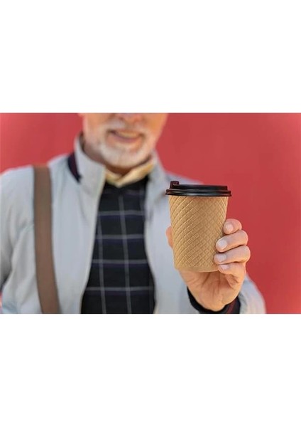 25 Adet Kraft Çift Duvarlı Kahve Bardağı 8 Oz, Küçük Kağıt Çay Bardakları 250 Ml, Soğuk ve